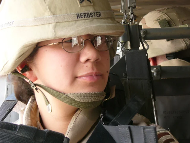 sadhvi siddhali shree military iraq army war medic combat Sadhvi Siddhali Shree wearing combat gear during her U.S. Army deployment to Iraq in 2005